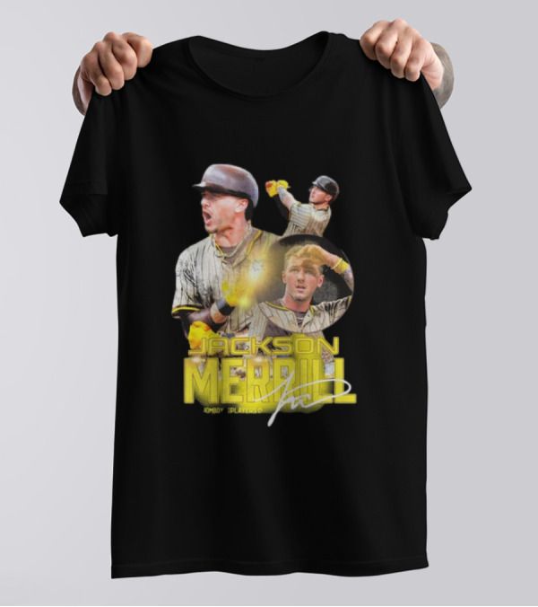Jackson Merrill San Diego Padres Player Signature Baseball T-Shirt