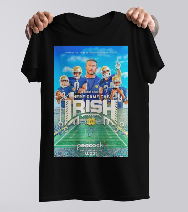 Notre Dame Fighting Irish Peacock Original Here Come The Irish Aug 29 Special Presentation T-Shirt