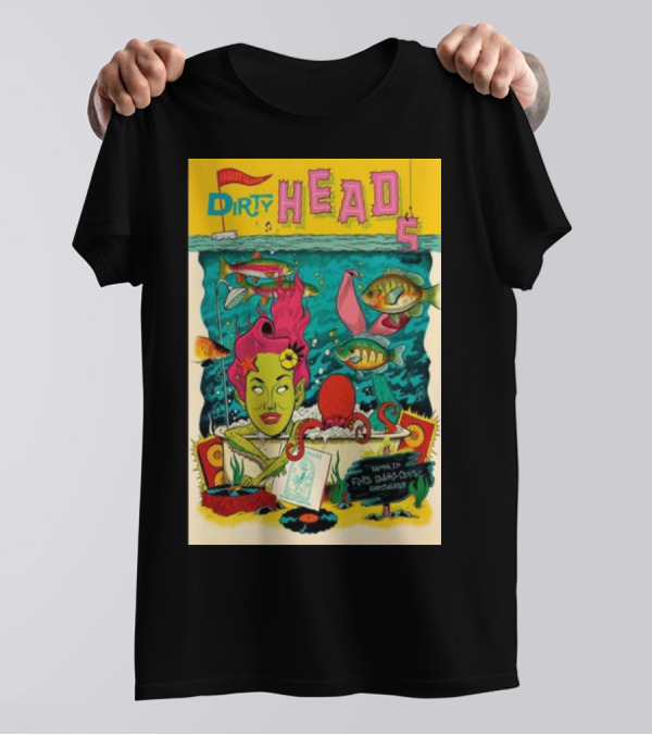 Dirty Heads Concert Poster August 16 2024 Ford Idaho Center Amphitheater Nampa ID Underwater Theme T-Shirt