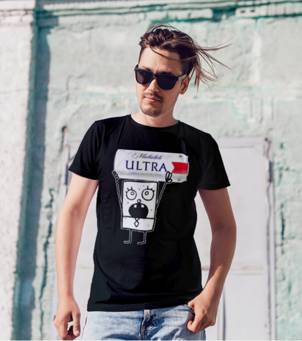 Doodlebob Michelob Ultra Holding Beer Can T-Shirt