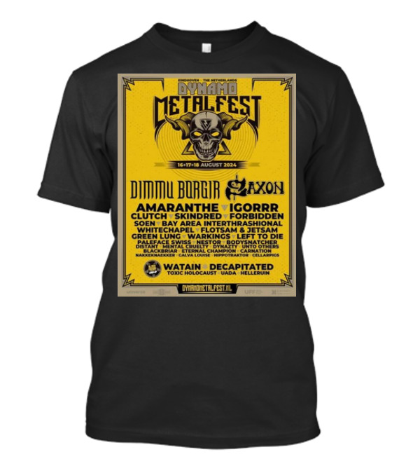 Dynamo Metal Fest 2024 Featuring Dimmu Borgir Saxon Amaranthe Igorrr Clutch Skindred Forbidden T-Shirt