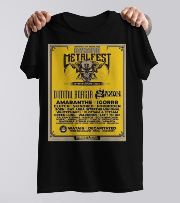 Dynamo Metal Fest 2024 Featuring Dimmu Borgir Saxon Amaranthe Igorrr Clutch Skindred Forbidden T-Shirt