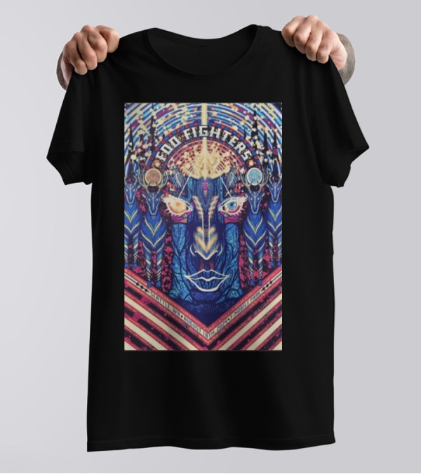 Foo Fighters Vibrant Psychedelic Art T-Mobile Park Aug 18 T-Shirt