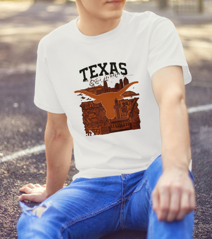 Texas Longhorns Burnt Orange City Skyline T-Shirt