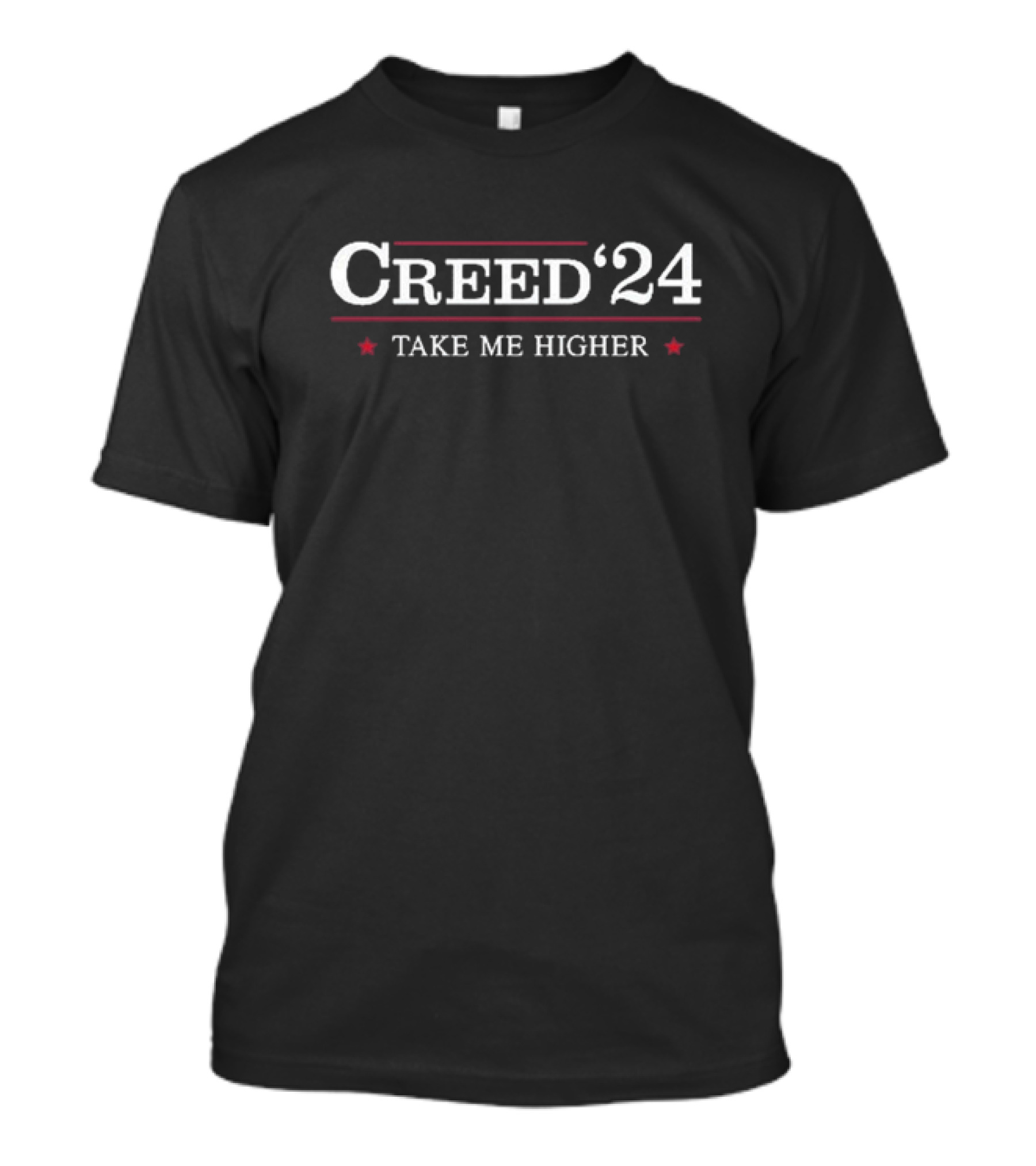 Creed 2024 Take Me Higher Vintage Style Monochrome Text With Stars T-Shirt