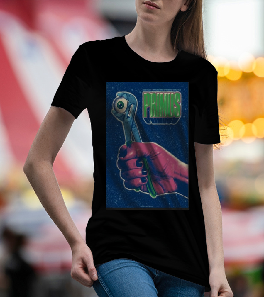 Primus Concert Charlotte NC Aug 17 2024 Skyla Credit Union Amphitheatre Event T-Shirt