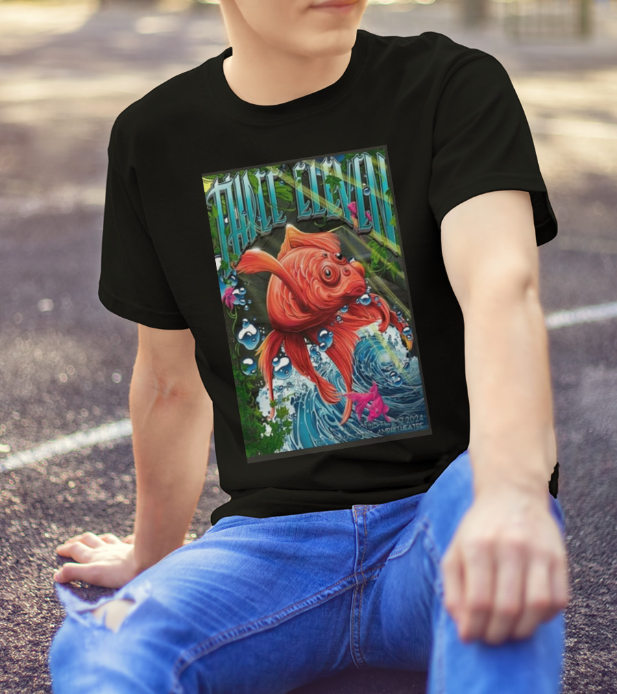 THREE ELEVEN St. Augustine Amphitheatre Aug 17 2024 Fish Water T-Shirt