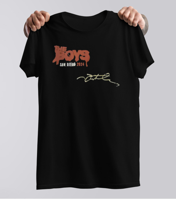 The Boys San Diego 2024 Dripping Text With Signature T-Shirt
