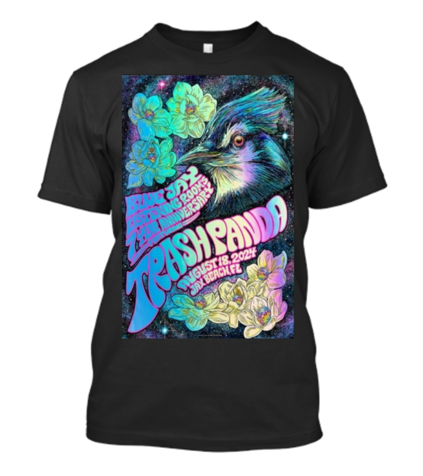 Blue Jay Listening Room 7th Anniversary Trash Panda August 18 2024 Jax Beach FL T-Shirt
