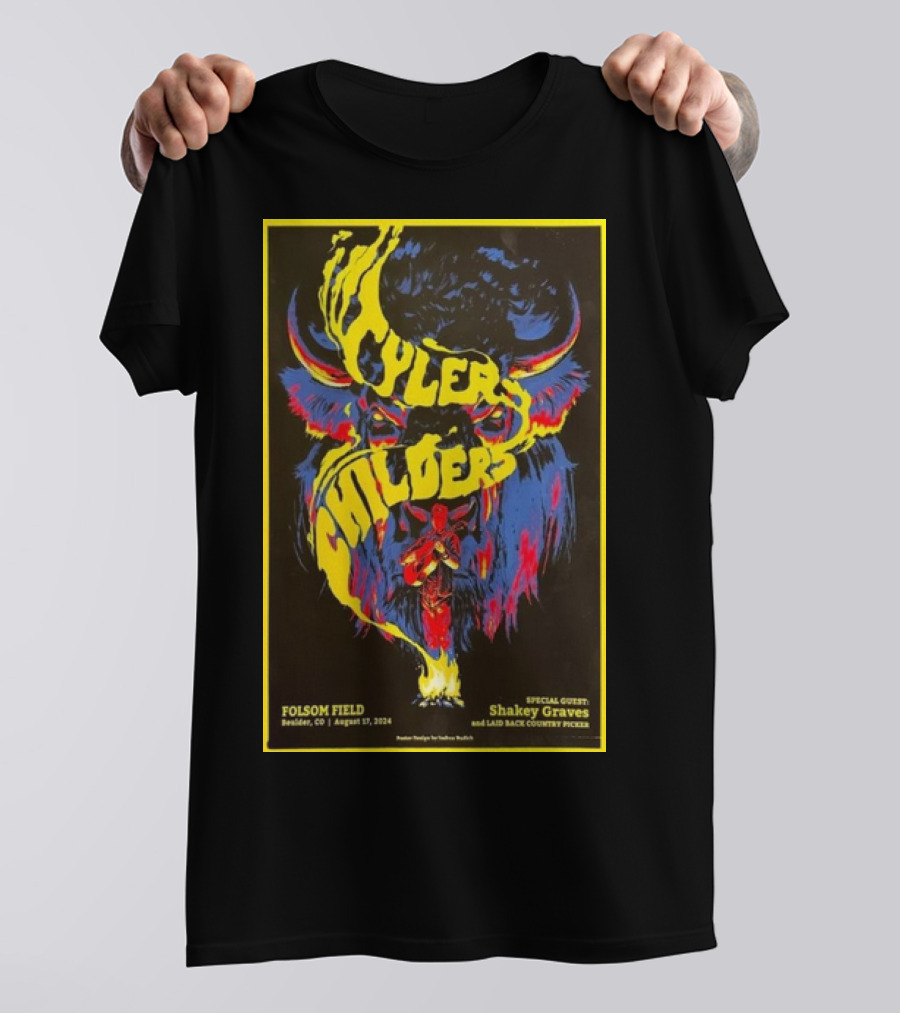 Tyler Childers Folsom Field Boulder CO August 17 2024 Special Guest Shakey Graves T-Shirt