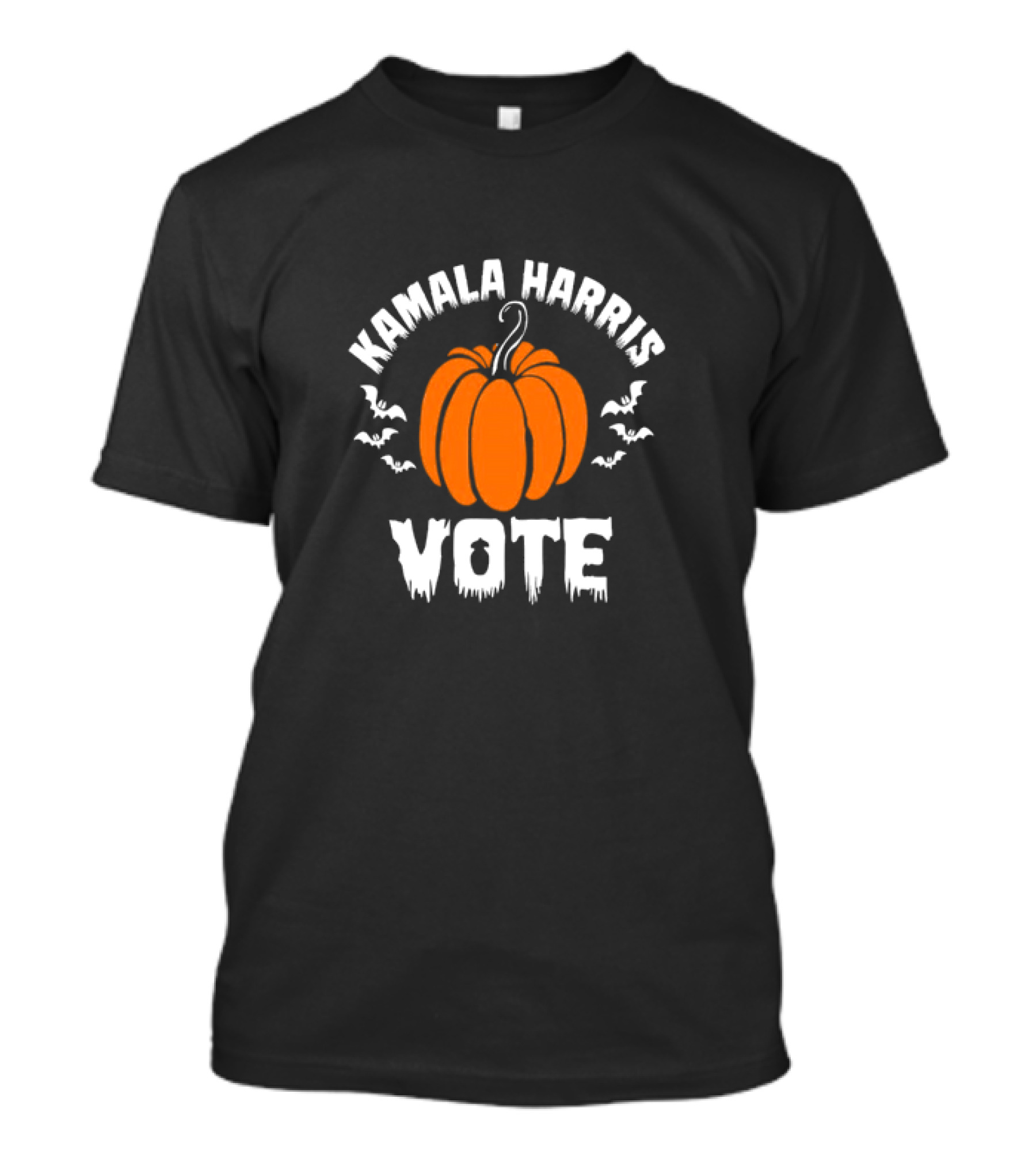 Kamala Harris Vote Pumpkin Halloween Bats T-Shirt