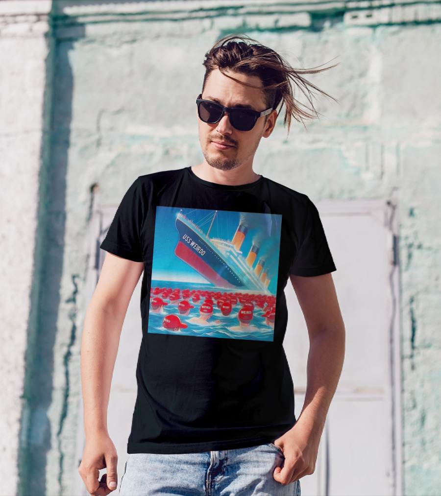 USS Weirdo Sinking With Red Hat Wearers Floating T-Shirt