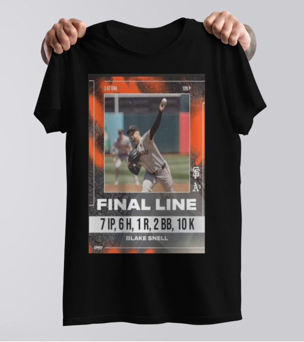 Blake Snell Final Line 3.67 ERA 7 IP 6 H 1 R 2 BB 10 K T-Shirt