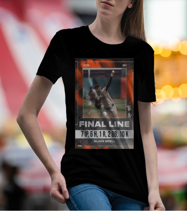 Blake Snell Final Line 3.67 ERA 7 IP 6 H 1 R 2 BB 10 K T-Shirt