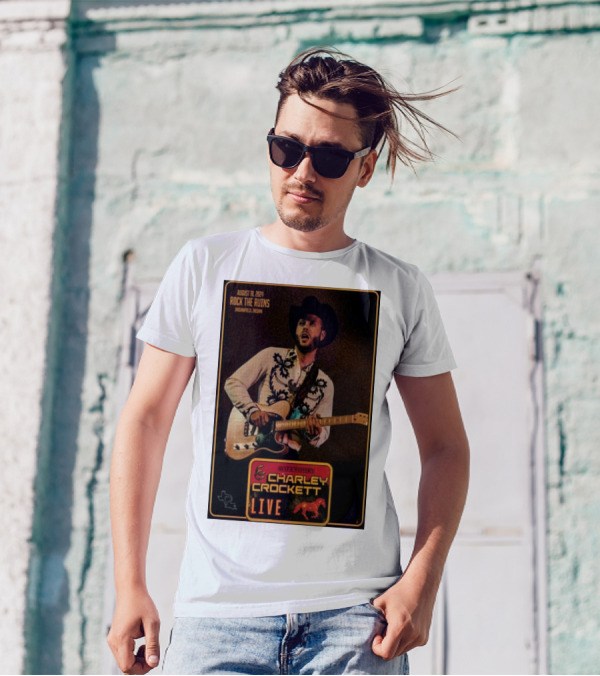 August 18 2024 Charley Crockett Live At Rock The Ruins Indianapolis IN Gulf And Westerns T-Shirt
