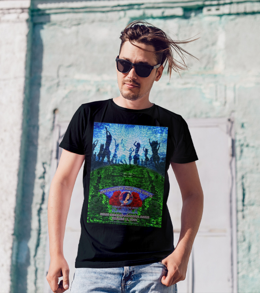 Deadheads For Kamala Make America Grateful Again 2024 August 13 With Roses And Dancing T-Shirt