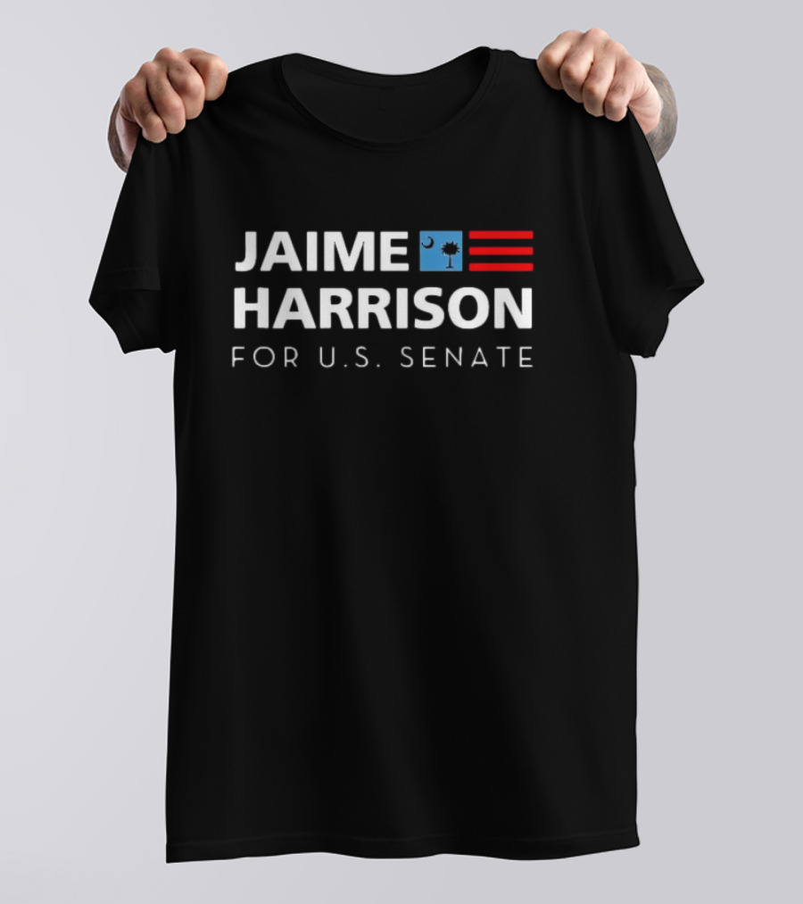Jaime Harrison For U.S. Senate South Carolina Palmetto And Crescent Flag T-Shirt