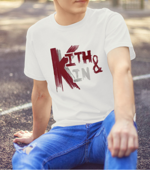 Kith And Kin Bold Red And Gray Text T-Shirt