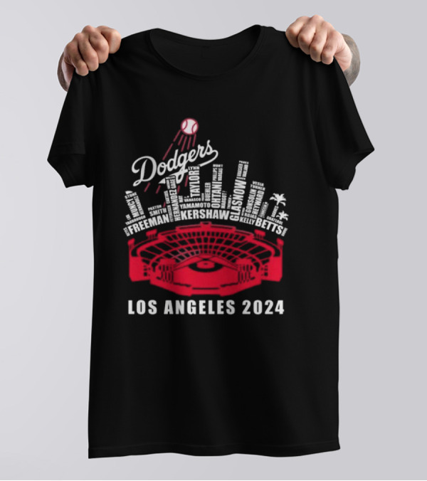 Dodgers Los Angeles 2024 Kershaw Freeman Betts Stadium Names T-Shirt