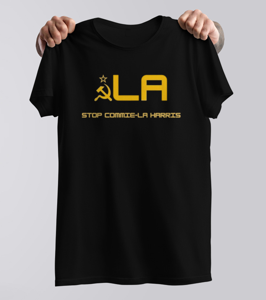 Stop Commie-la Harris LA Hammer Sickle Star T-Shirt
