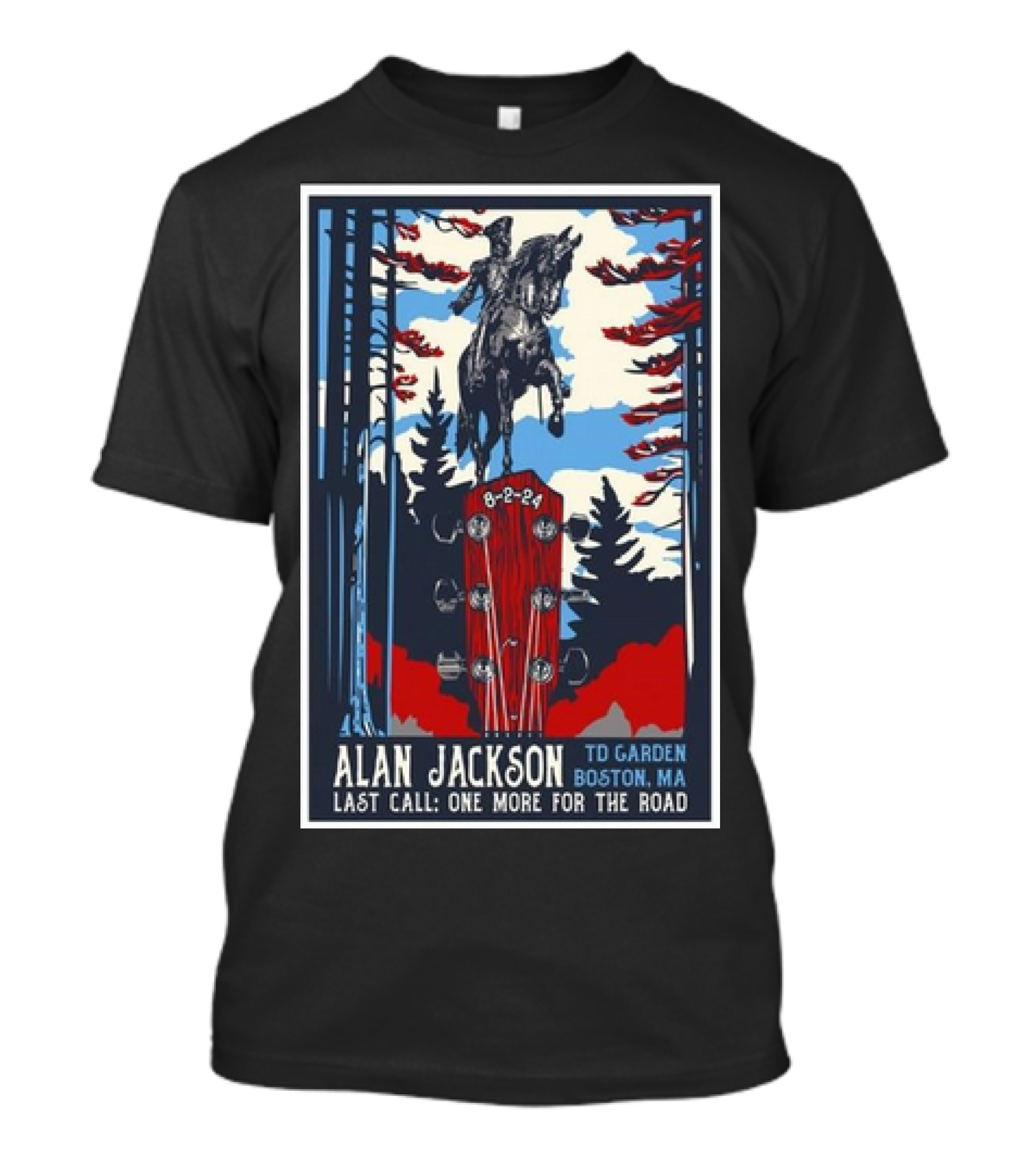 Alan Jackson Last Call One More For The Road August 2 2024 TD Garden Boston MA T-Shirt