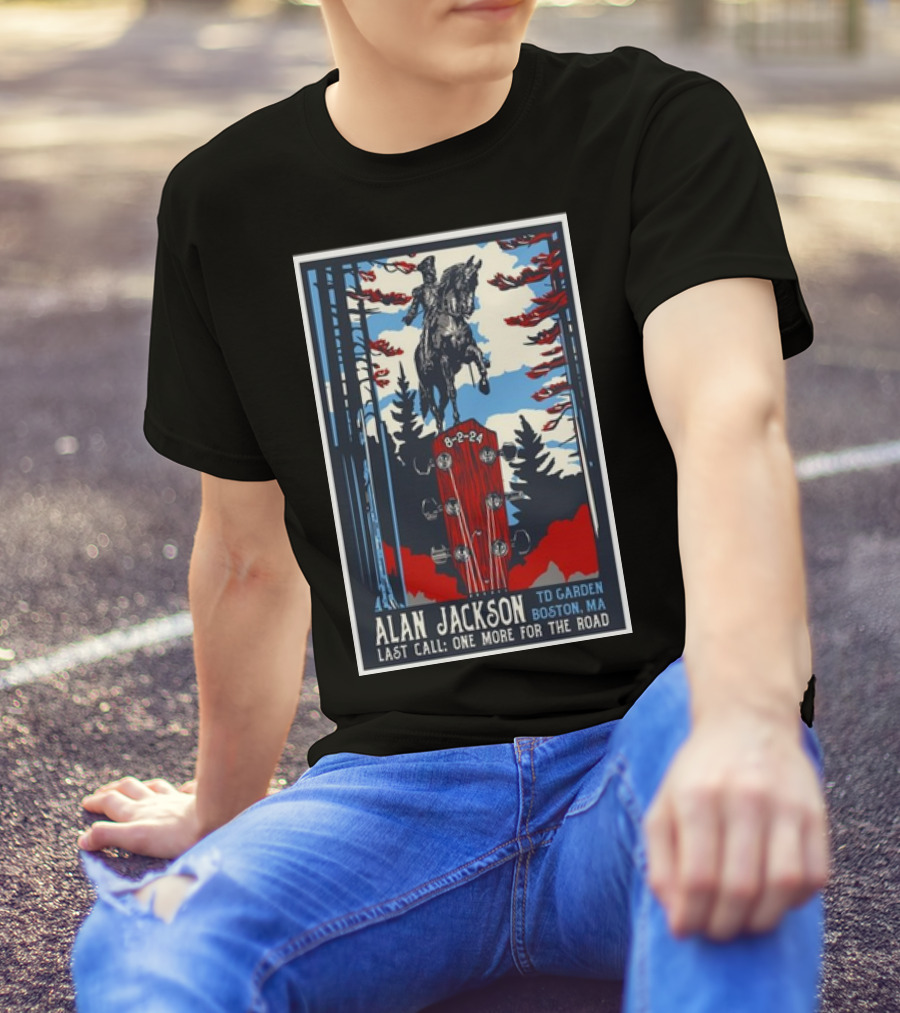 Alan Jackson Last Call One More For The Road August 2 2024 TD Garden Boston MA T-Shirt