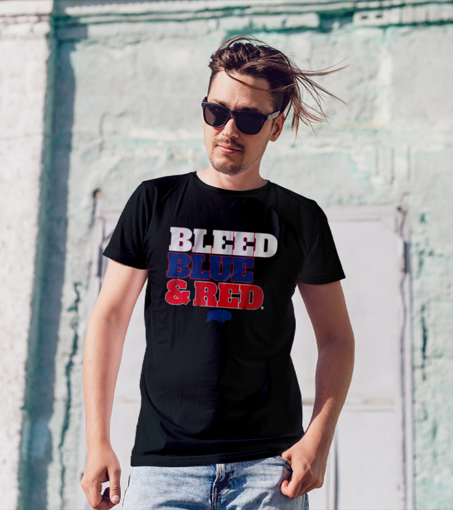 Buffalo Football Bleed Blue And Red Team Spirit T-Shirt