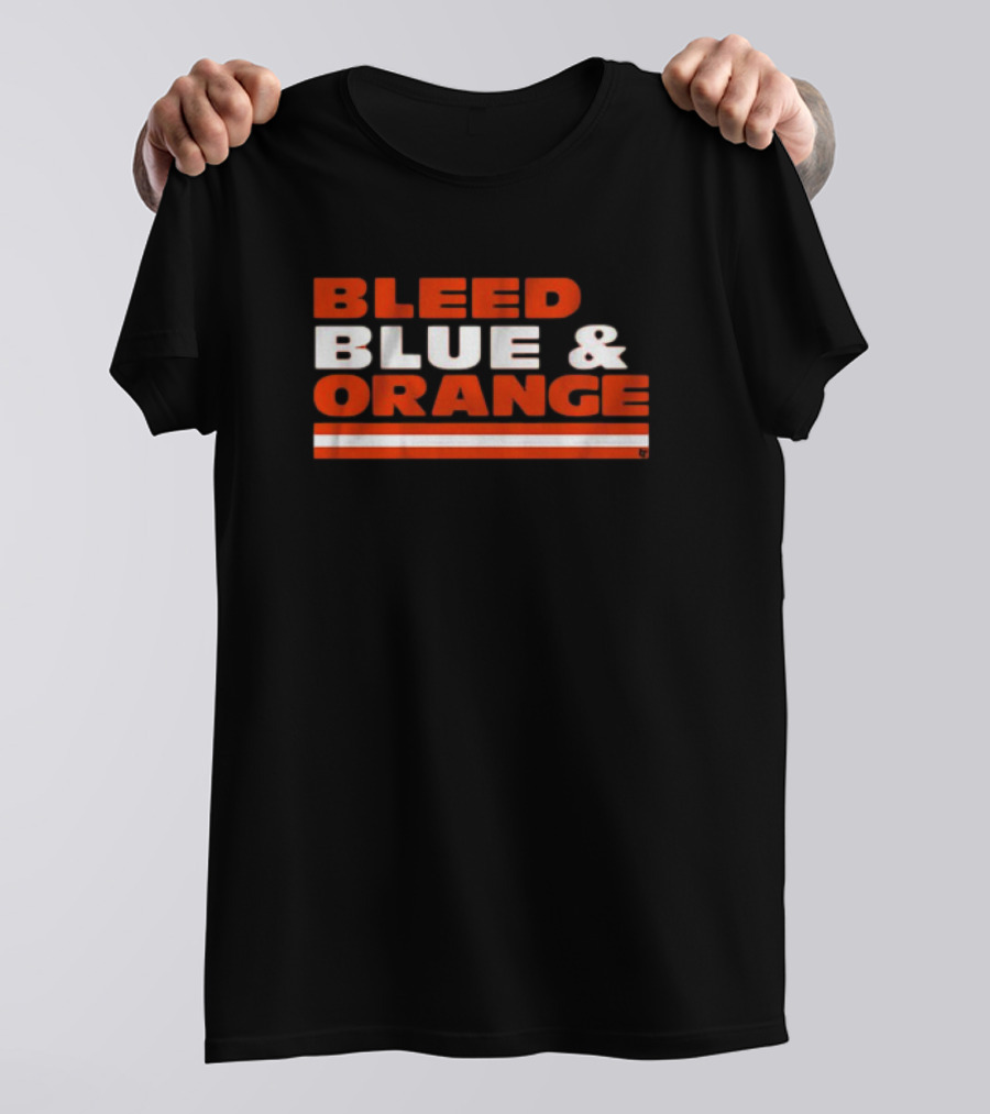 Chicago Football Bleed Blue And Orange Sports Fandom Spirit T-Shirt