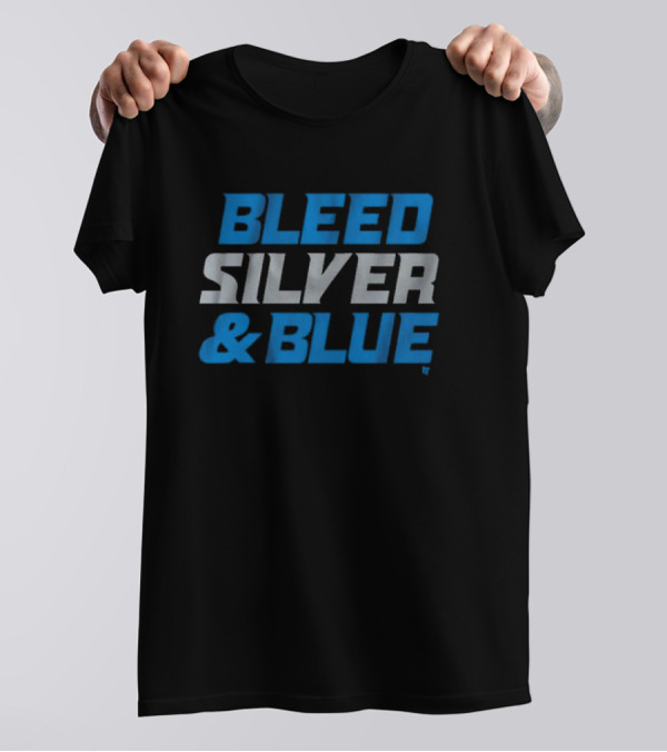 Detroit Football Bleed Silver And Blue Lions T-Shirt