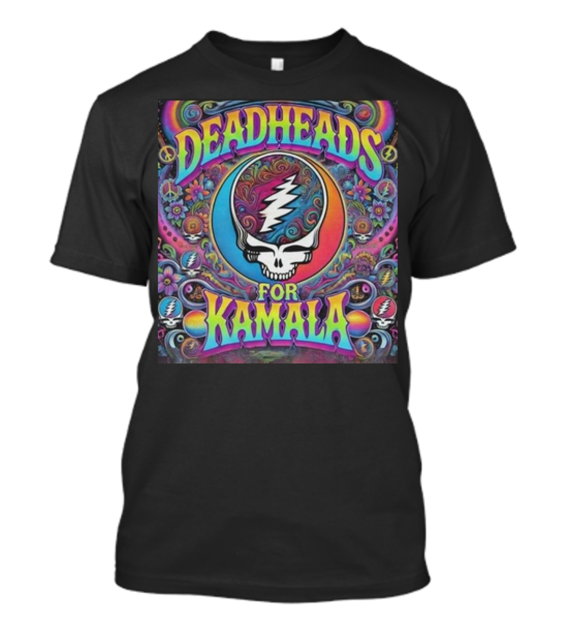 Deadheads For Kamala Psychedelic 2024 Grateful Dead Fans T-Shirt