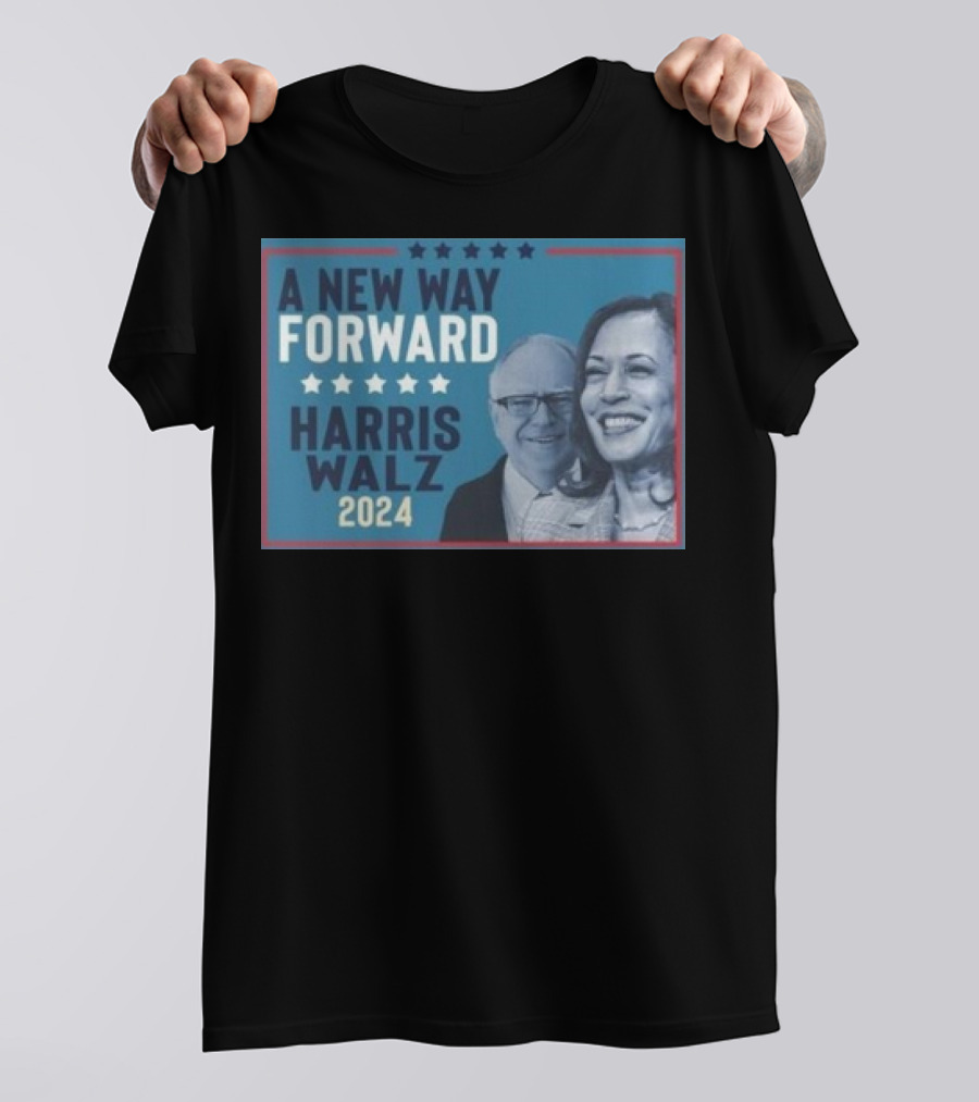 A New Way Forward Harris Walz 2024 Stars T-Shirt