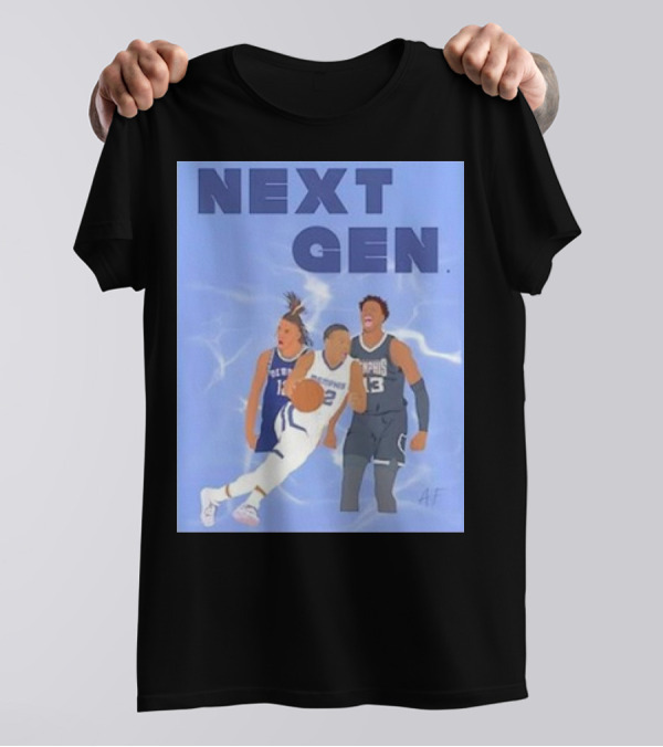 Next Gen Memphis Tigers Basketball Players Action Scene T-Shirt