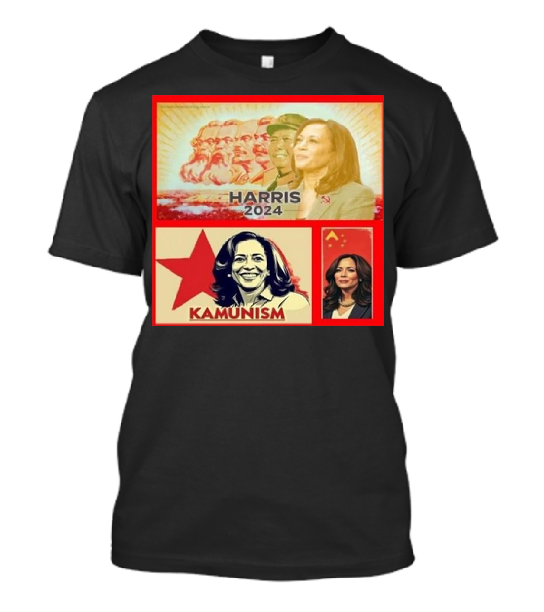 Harris 2024 Kamunism Bumbling Communist Lunatic Imagery With Soviet Style Iconography T-Shirt