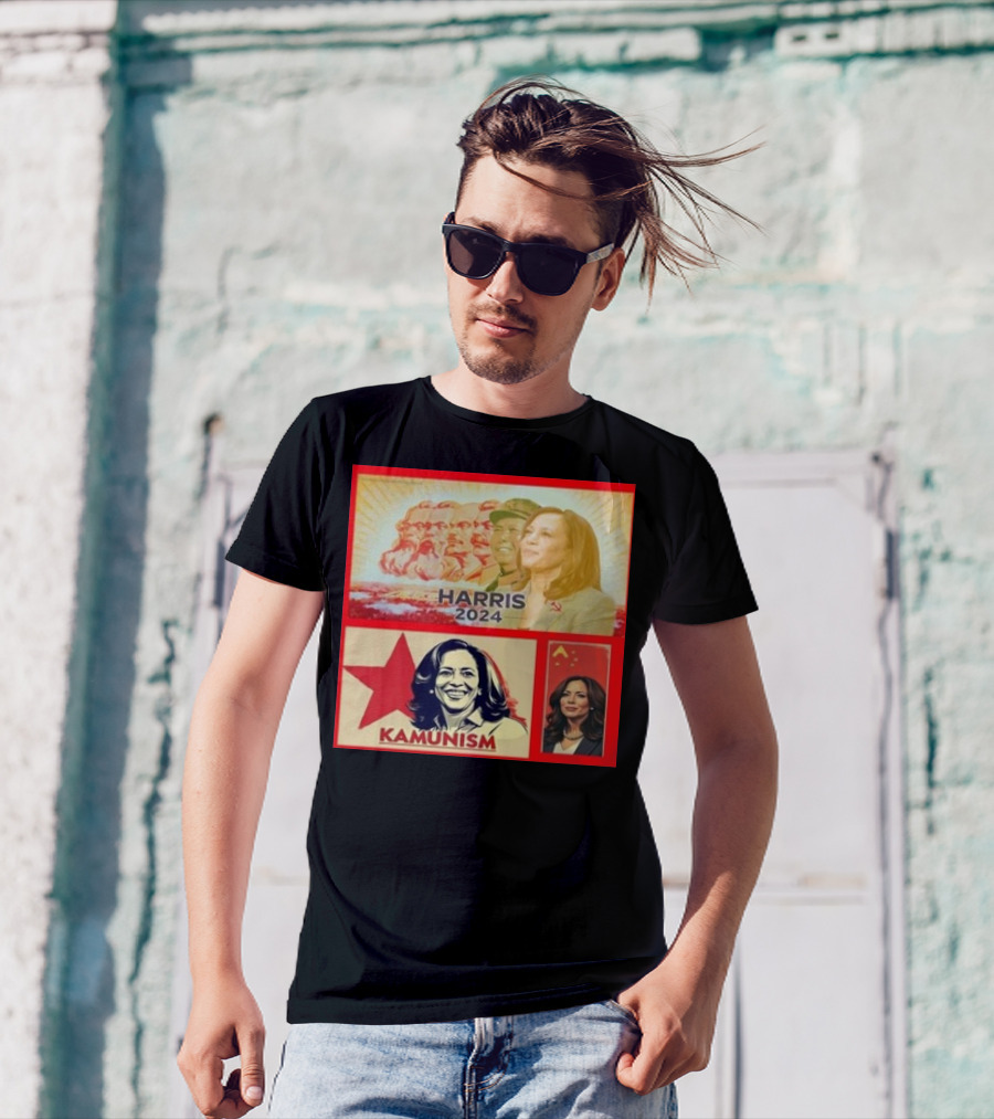 Harris 2024 Kamunism Bumbling Communist Lunatic Imagery With Soviet Style Iconography T-Shirt