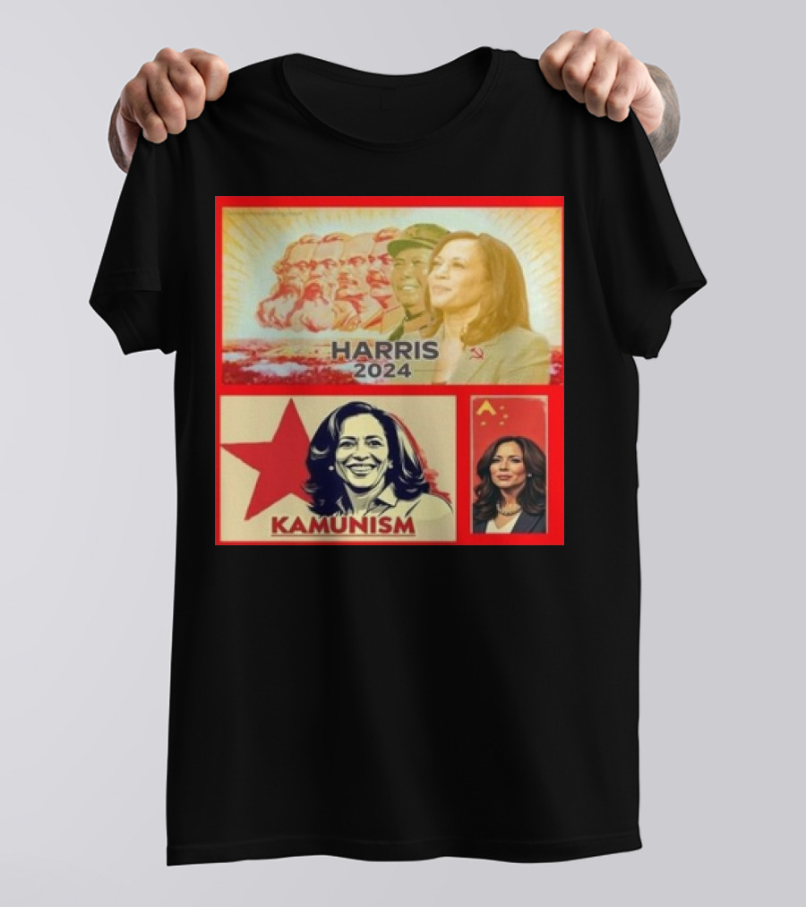 Harris 2024 Kamunism Bumbling Communist Lunatic Imagery With Soviet Style Iconography T-Shirt