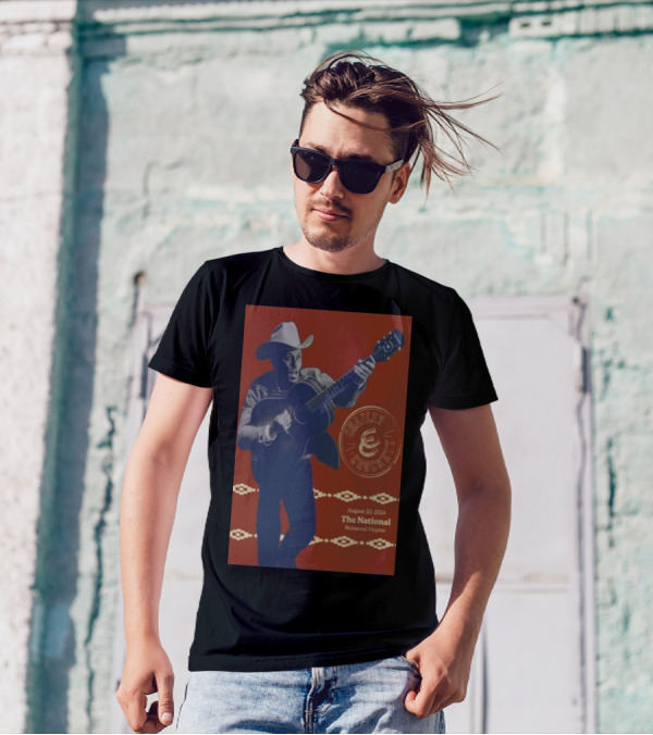 Charley Crockett August 20 2024 Richmond VA The National Cowboy Guitarist T-Shirt