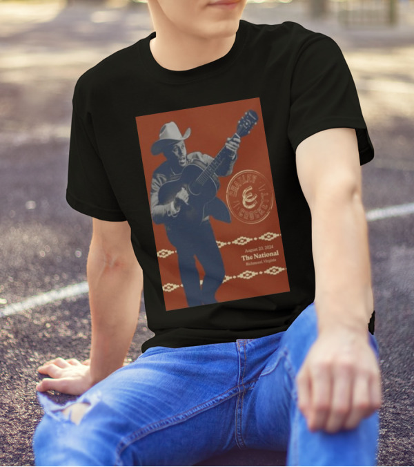Charley Crockett August 20 2024 Richmond VA The National Cowboy Guitarist T-Shirt