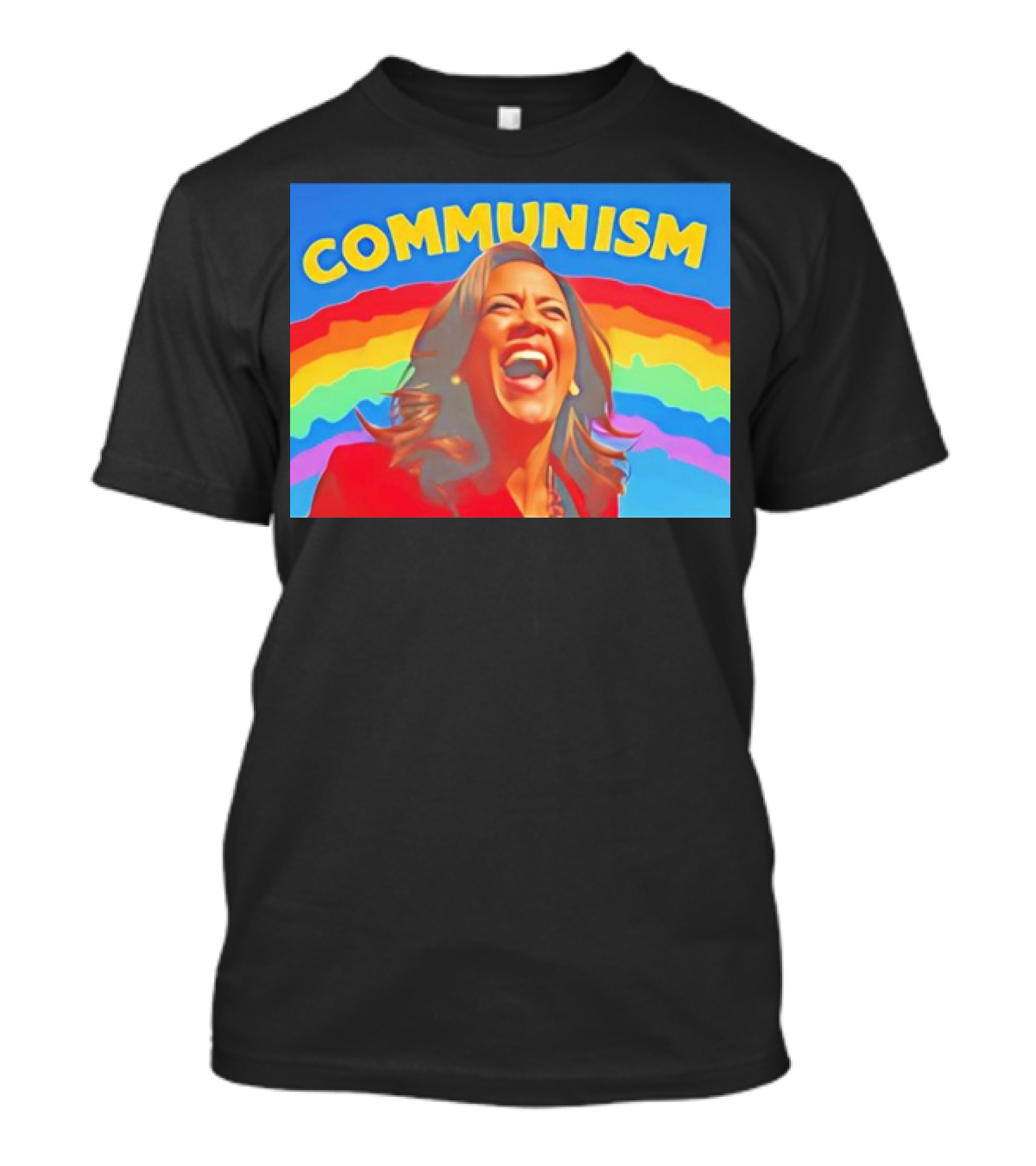 Communism Kamala Harris Laughing Rainbow T-Shirt