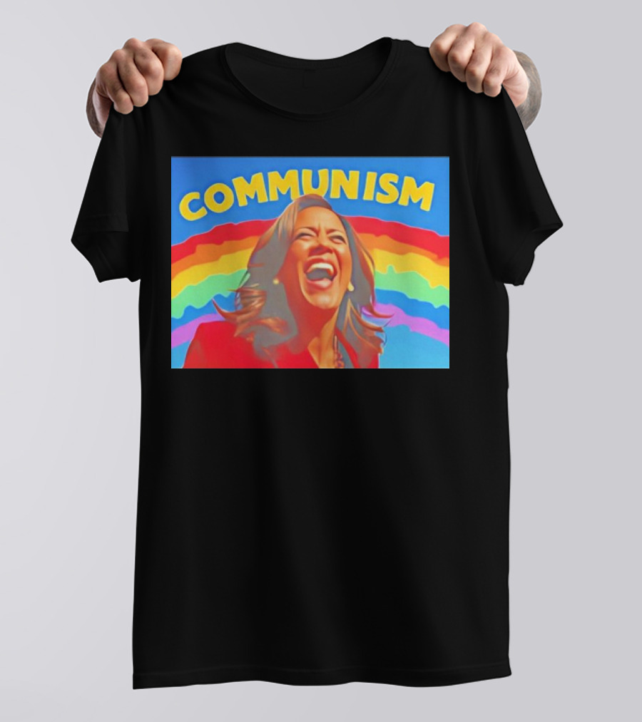 Communism Kamala Harris Laughing Rainbow T-Shirt