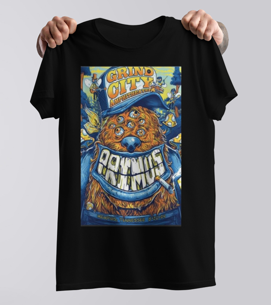 Grind City Amphitheater Primus Memphis Tennessee 8-20-24 Six-Eyed Character T-Shirt