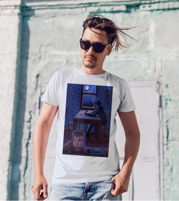 The Avett Brothers Columbus OH Aug 20 2024 Moonlit Man At Table T-Shirt