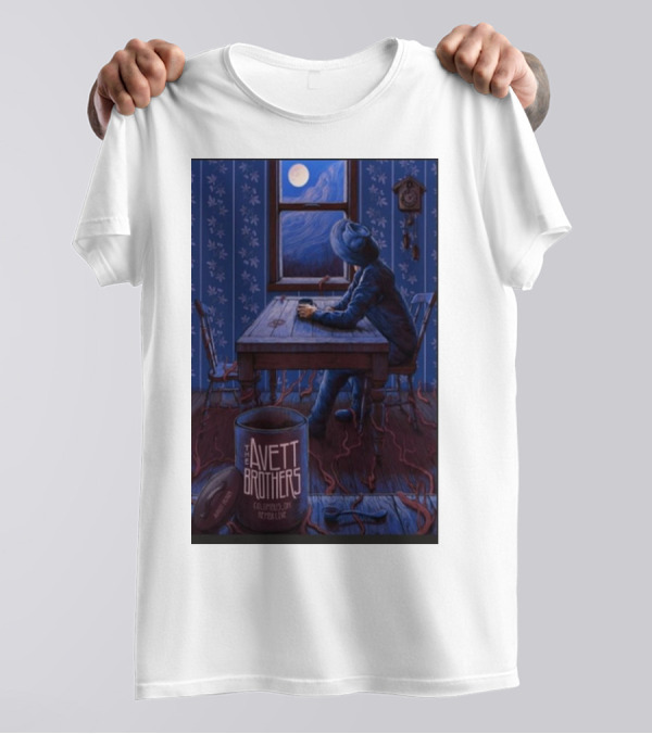 The Avett Brothers Columbus OH Aug 20 2024 Moonlit Man At Table T-Shirt