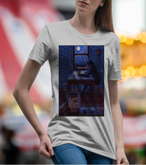 The Avett Brothers Columbus OH Aug 20 2024 Moonlit Man At Table T-Shirt