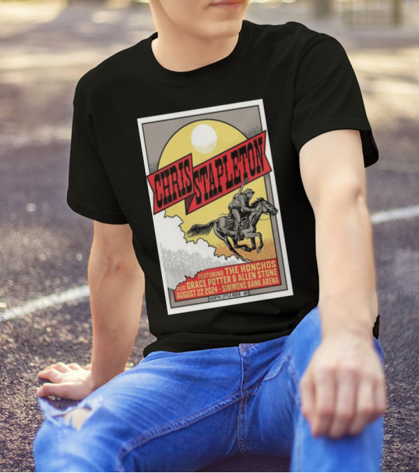 Chris Stapleton Featuring The Honchos Plus Grace Potter And Allen Stone North Little Rock AR Simmons Bank Arena August 22 T-Shirt