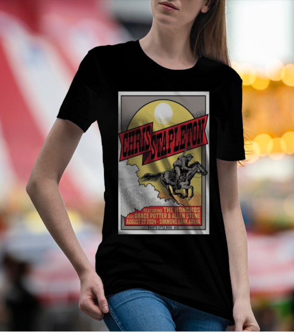 Chris Stapleton Featuring The Honchos Plus Grace Potter And Allen Stone North Little Rock AR Simmons Bank Arena August 22 T-Shirt