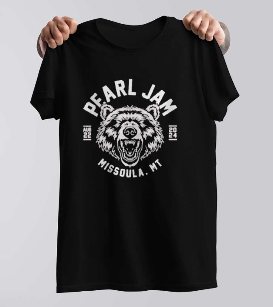 Pearl Jam Grizzly Bear Head Missoula MT August 22 T-Shirt