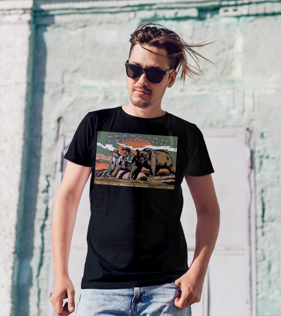 Pearl Jam Missoula Montana Cyrus Walker Glen Hansard Tour Washington-Grizzly Stadium August 22 2024 Bear Cowboys T-Shirt