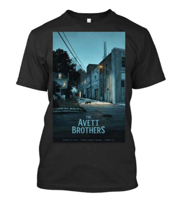 The Avett Brothers Concert Poster Masoni Temple Theatre Detroit August 21 T-Shirt