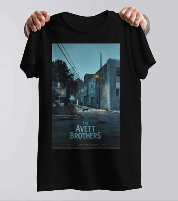 The Avett Brothers Concert Poster Masoni Temple Theatre Detroit August 21 T-Shirt