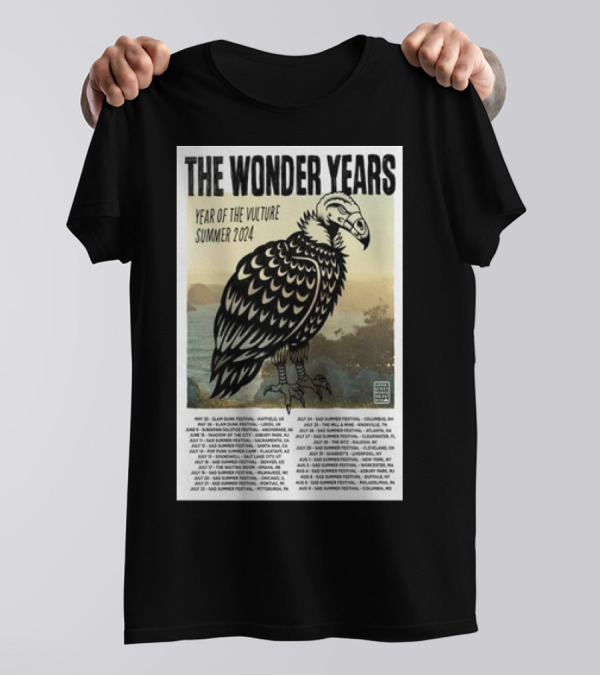 The Wonder Years Year Of The Vulture Tour Summer 2024 Dates And Locations T-Shirt